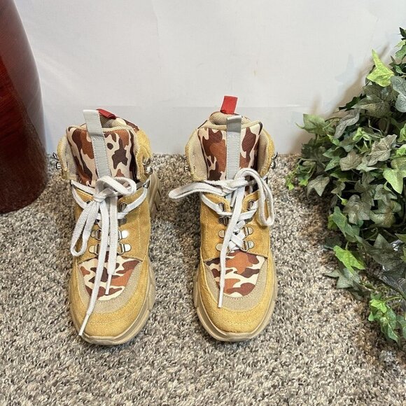 Steve Madden Chunky High Top Platform Sneaker Size 36 US 6 Lace Up Brown VTG - Picture 8 of 8